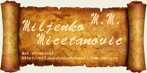 Miljenko Mičetanović vizit kartica